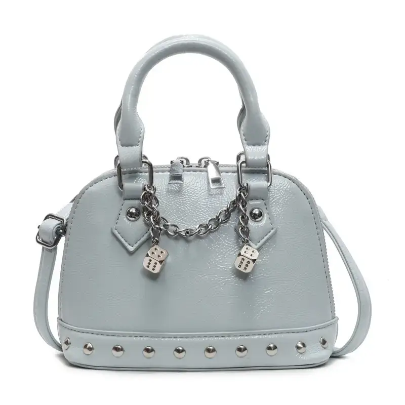 Champagne Gold Studded Shell Handbag for Women - Image 4