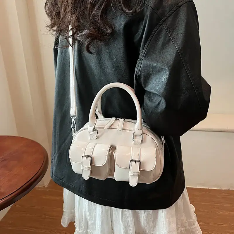 Pink Hand-Carry Multi-Pocket Travel Bag for Women - Image 8