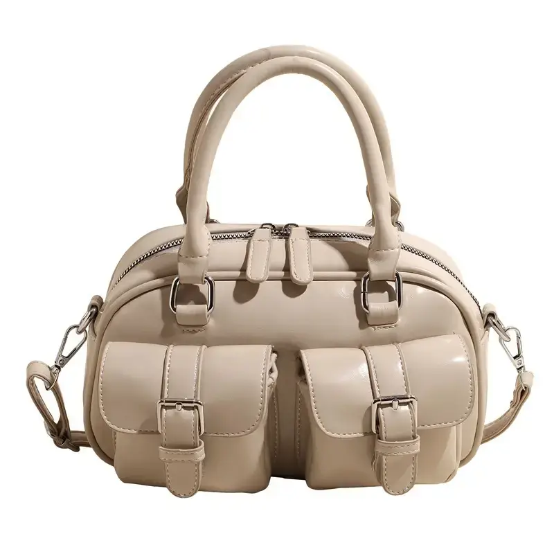 Pink Hand-Carry Multi-Pocket Travel Bag for Women - Image 5