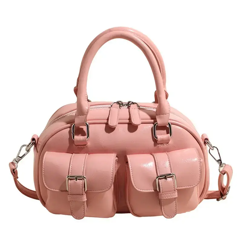 Pink Hand-Carry Multi-Pocket Travel Bag for Women - Image 6