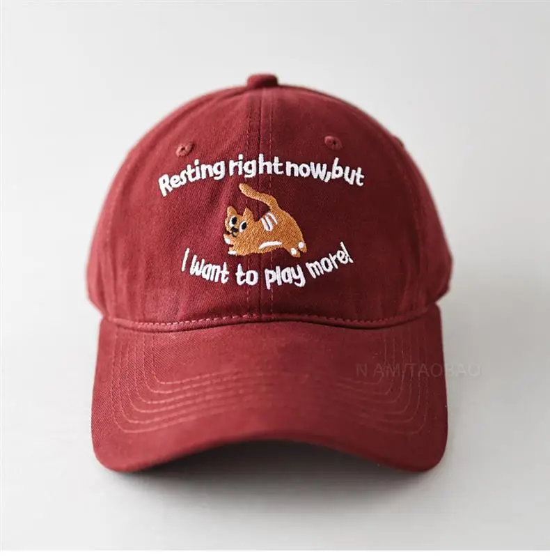 Kitten Letter Embroidered Black Baseball Cap for Men Women — feature 10