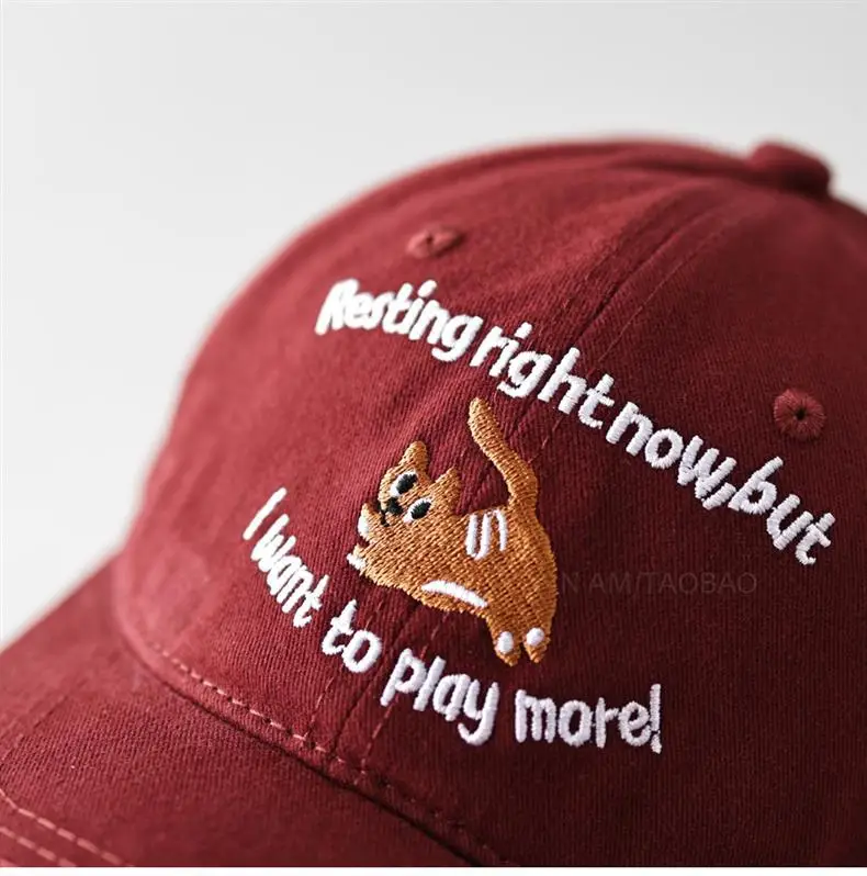 Kitten Letter Embroidered Black Baseball Cap for Men Women — feature 12