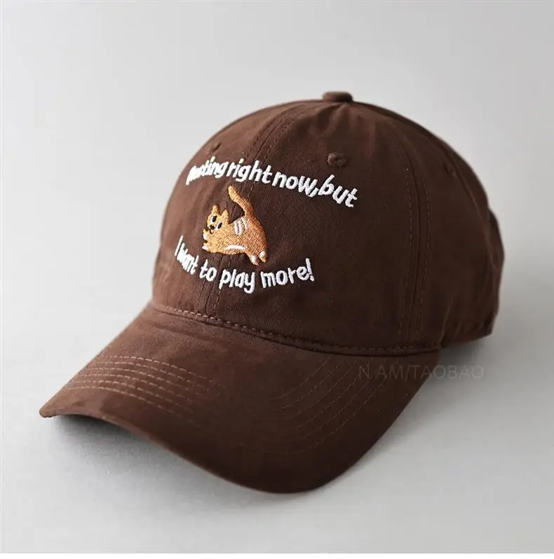 Kitten Letter Embroidered Black Baseball Cap for Men Women — feature 2