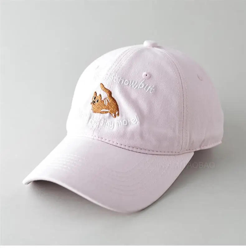 Kitten Letter Embroidered Black Baseball Cap for Men Women — feature 4