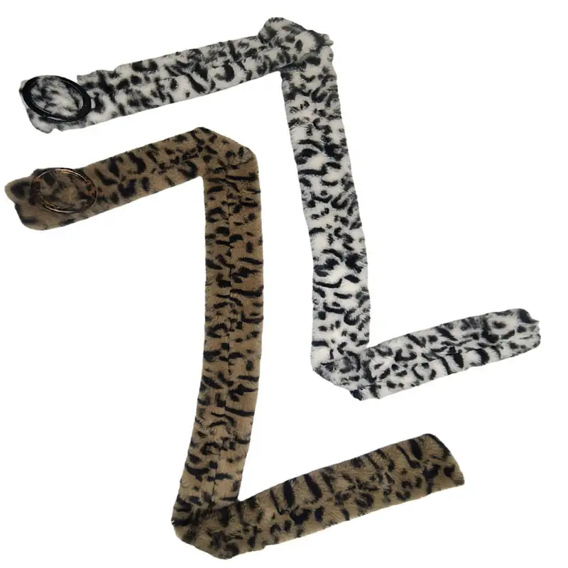 Men's Leopard Print Faux Fur Waist Belt — feature 5