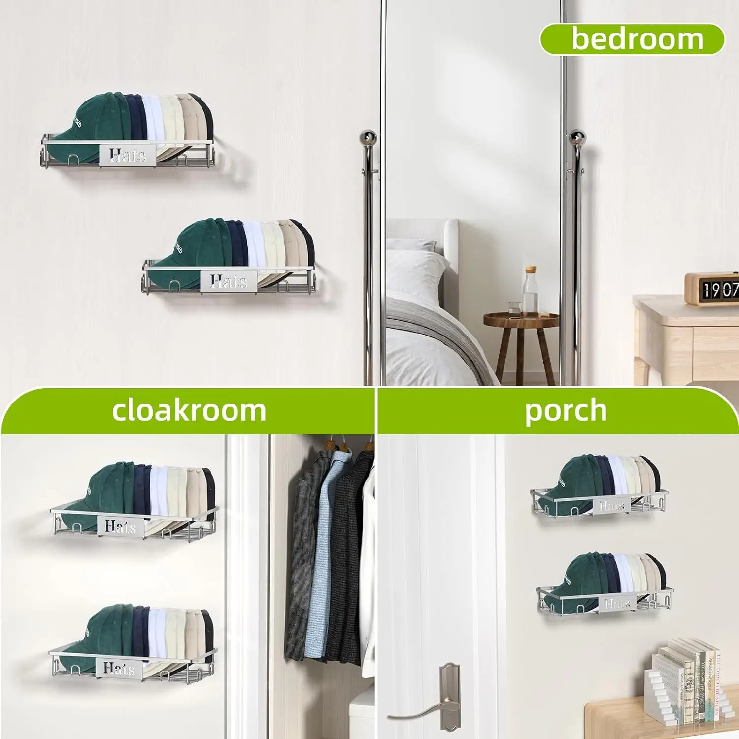 Cross-border Punch-free Hat Rack for Home Storage — feature 5