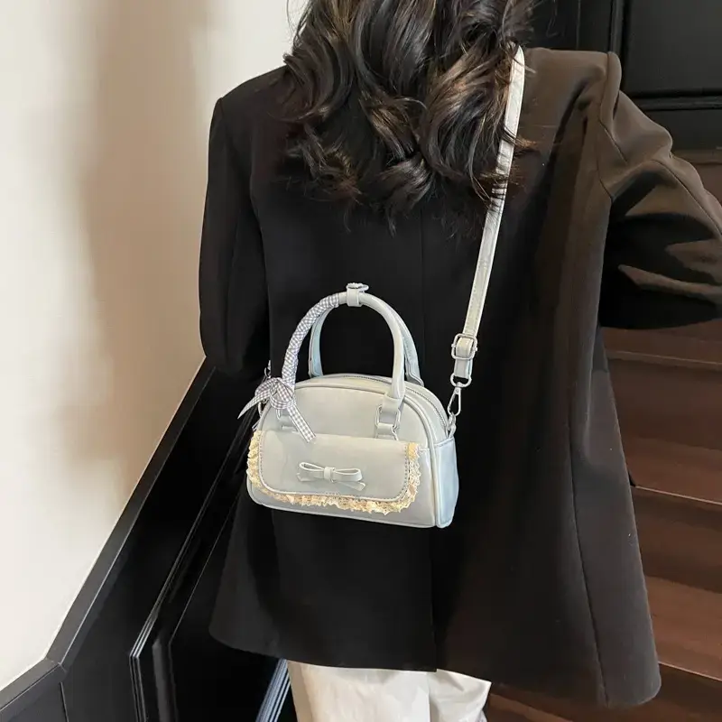 Women's Handheld High-end Bowling Bag Cream 2025 - Image 6