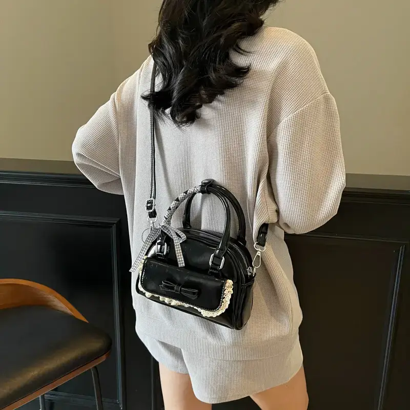 Women's Handheld High-end Bowling Bag Cream 2025 - Image 7