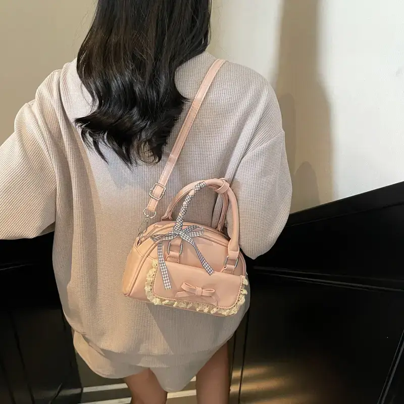Women's Handheld High-end Bowling Bag Cream 2025 - Image 8