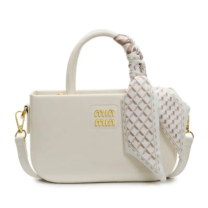Korean Style Beige Shoulder Bag with Bow - Image 4