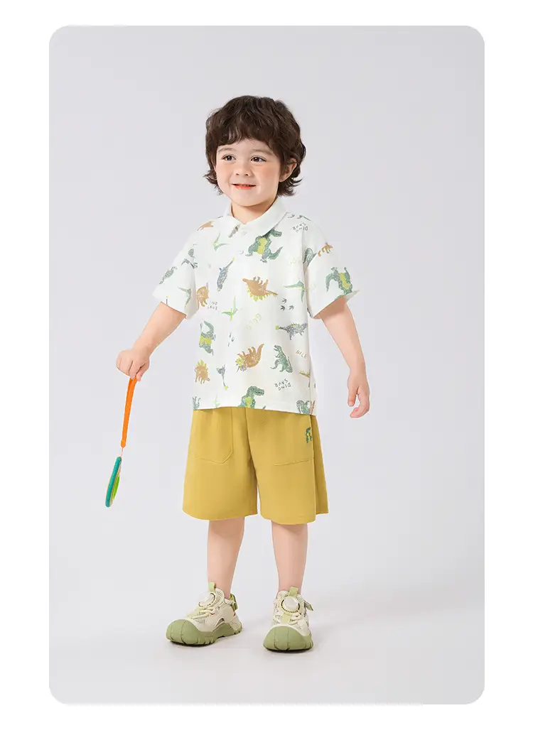 Boys Dinosaur Print Polo Shirt Summer Wear — feature 18