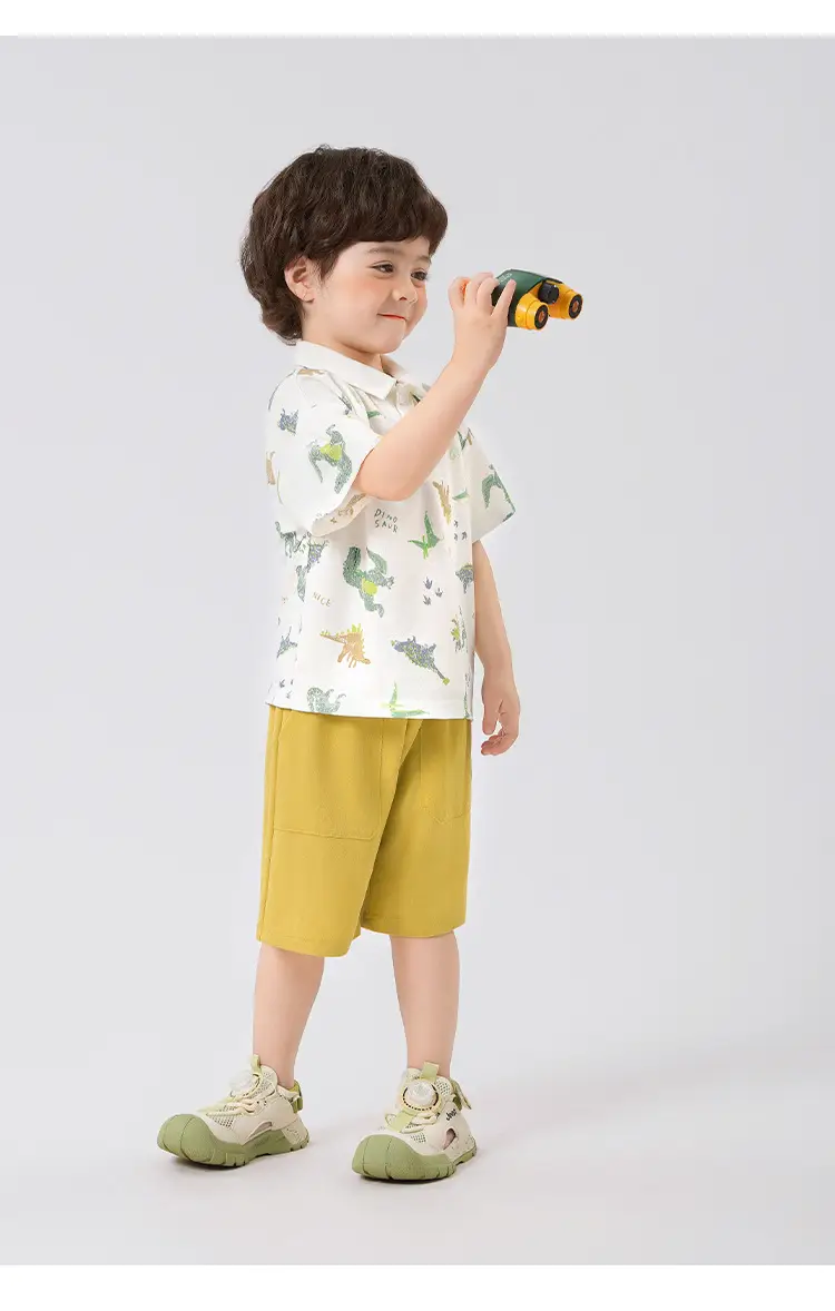 Boys Dinosaur Print Polo Shirt Summer Wear — feature 19