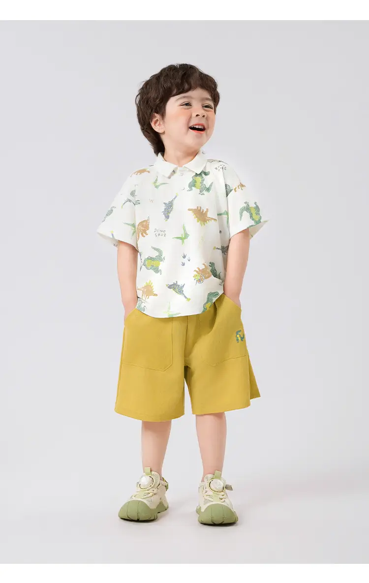 Boys Dinosaur Print Polo Shirt Summer Wear — feature 20