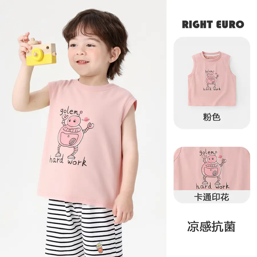 Boys White Sleeveless Summer T-Shirt - Image 3