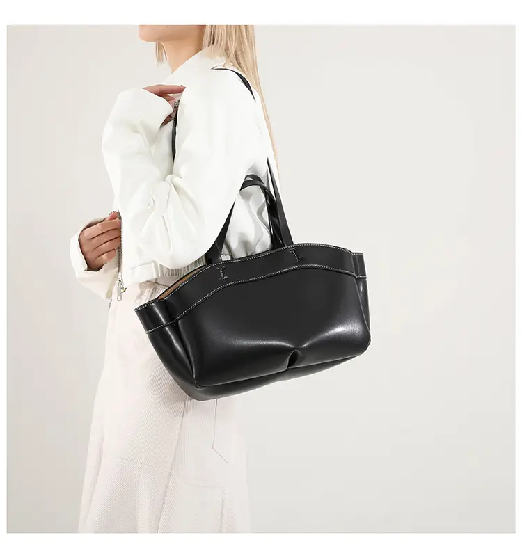 Cross-border Leather Tote Bag Women Large Capacity Brown — feature 14