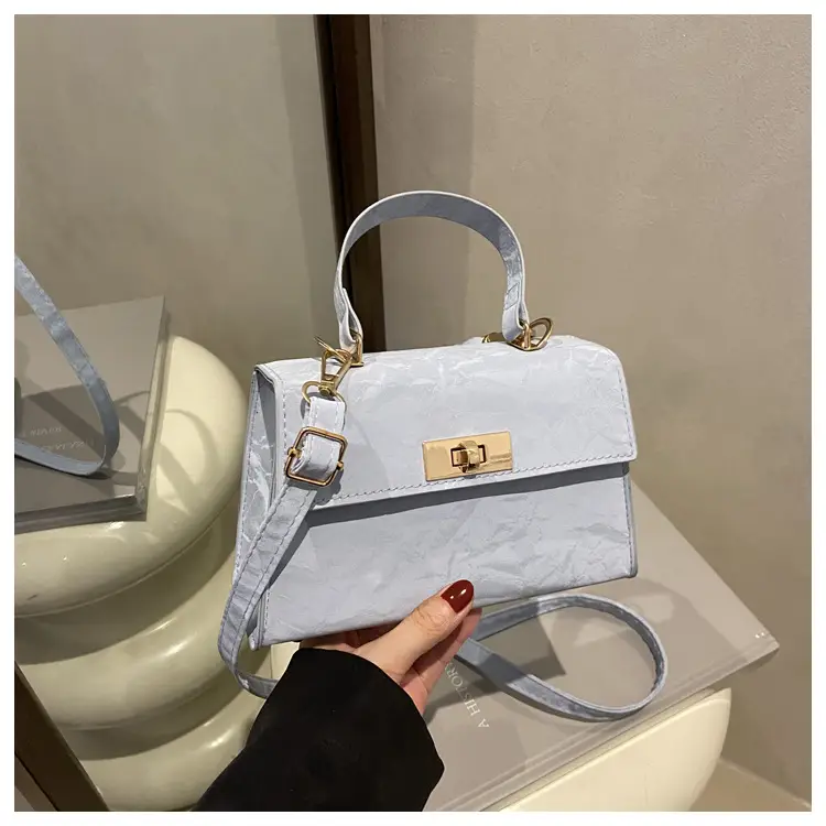 2025 Spring Light Blue Shoulder Crossbody Bag with Lock — feature 23