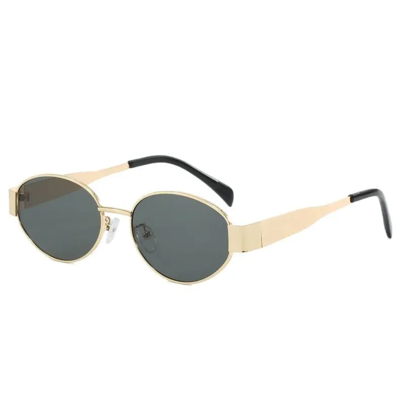 Women's Metal Elliptical Polarized Sunglasses UV Protection