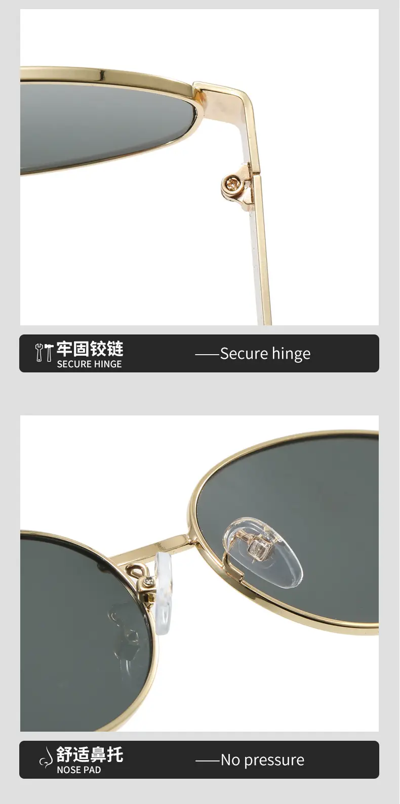 Women's Metal Elliptical Polarized Sunglasses UV Protection — feature 14