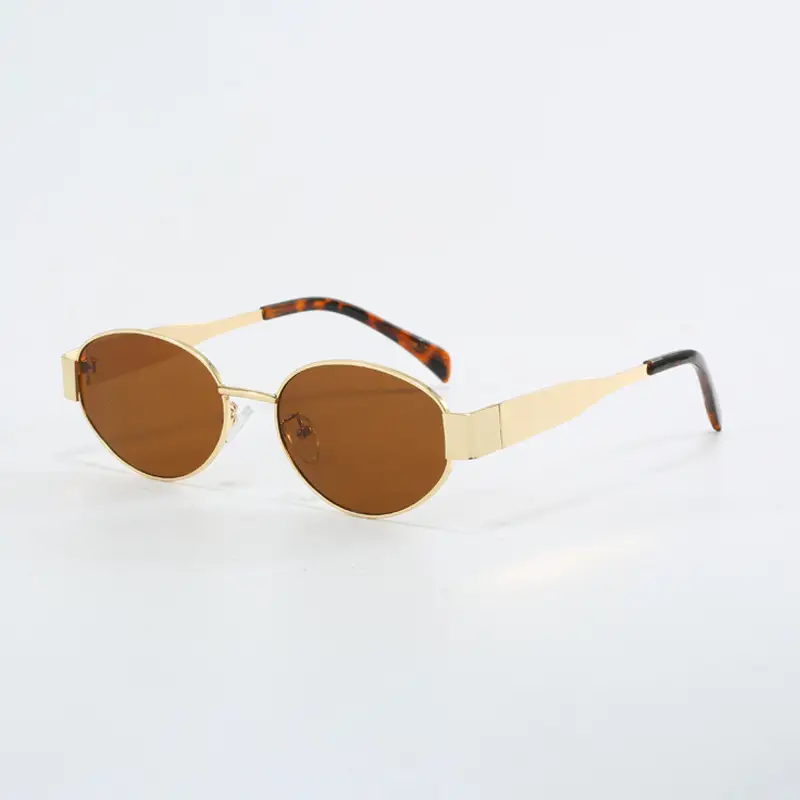 Women's Metal Elliptical Polarized Sunglasses UV Protection