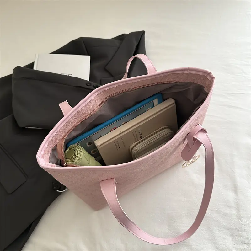 Women Retro Textured Shoulder Bag Large Capacity Tote - Image 6