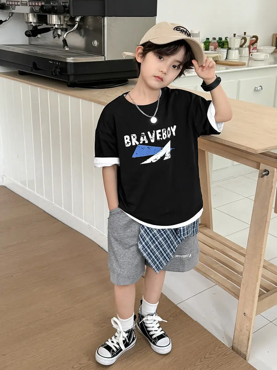 Boys Letter Print Cotton T-Shirt Summer 2026 - Image 5