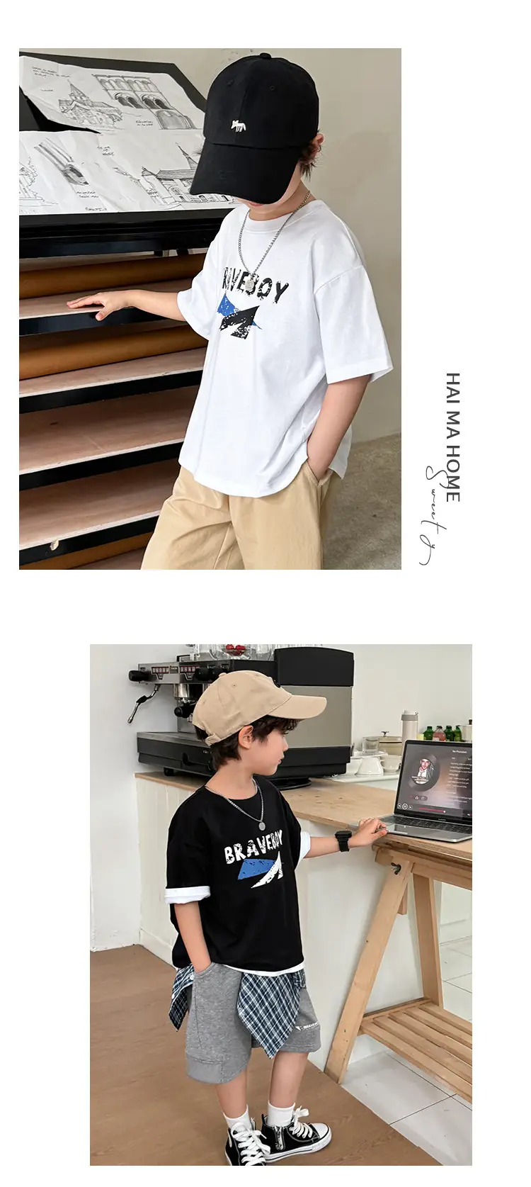 Boys Letter Print Cotton T-Shirt Summer 2026 — feature 10