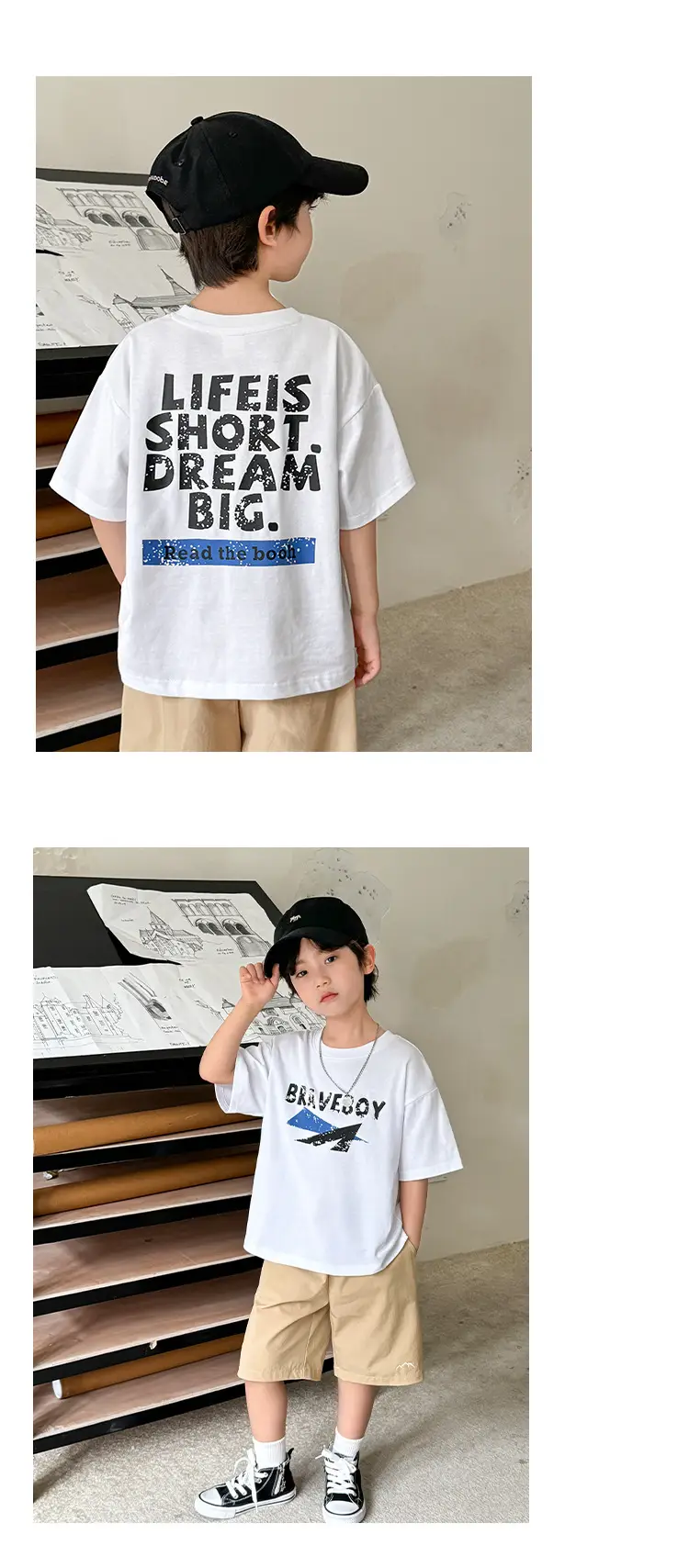 Boys Letter Print Cotton T-Shirt Summer 2026 — feature 11