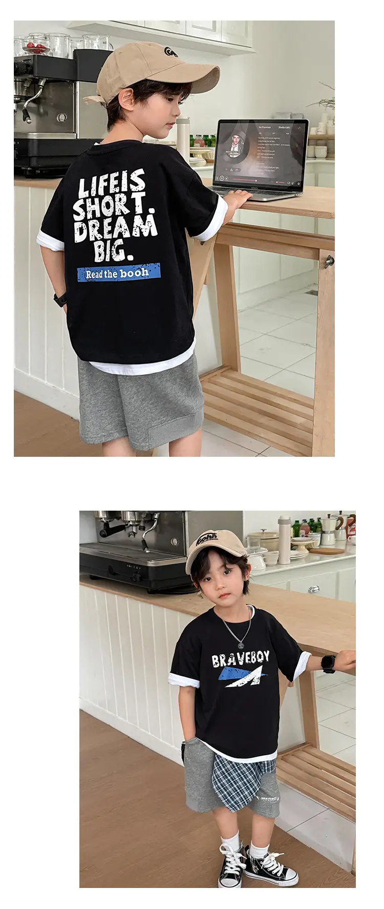 Boys Letter Print Cotton T-Shirt Summer 2026 — feature 12