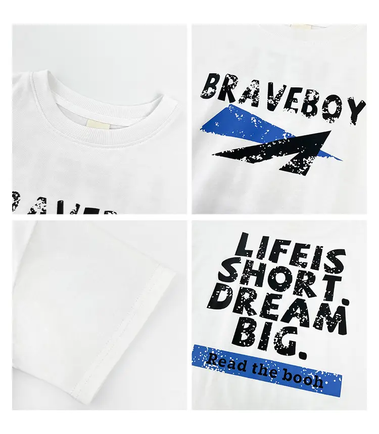 Boys Letter Print Cotton T-Shirt Summer 2026 — feature 4