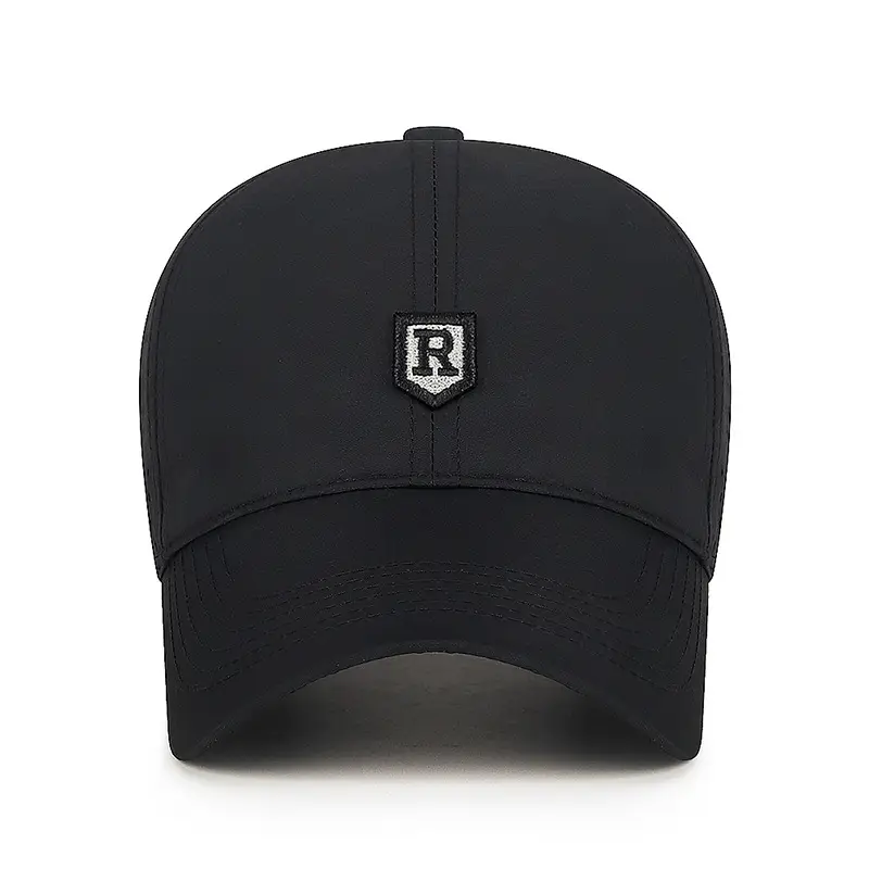 Men Perforated Mesh Baseball Cap Black Summer Sun Protection - Image 8