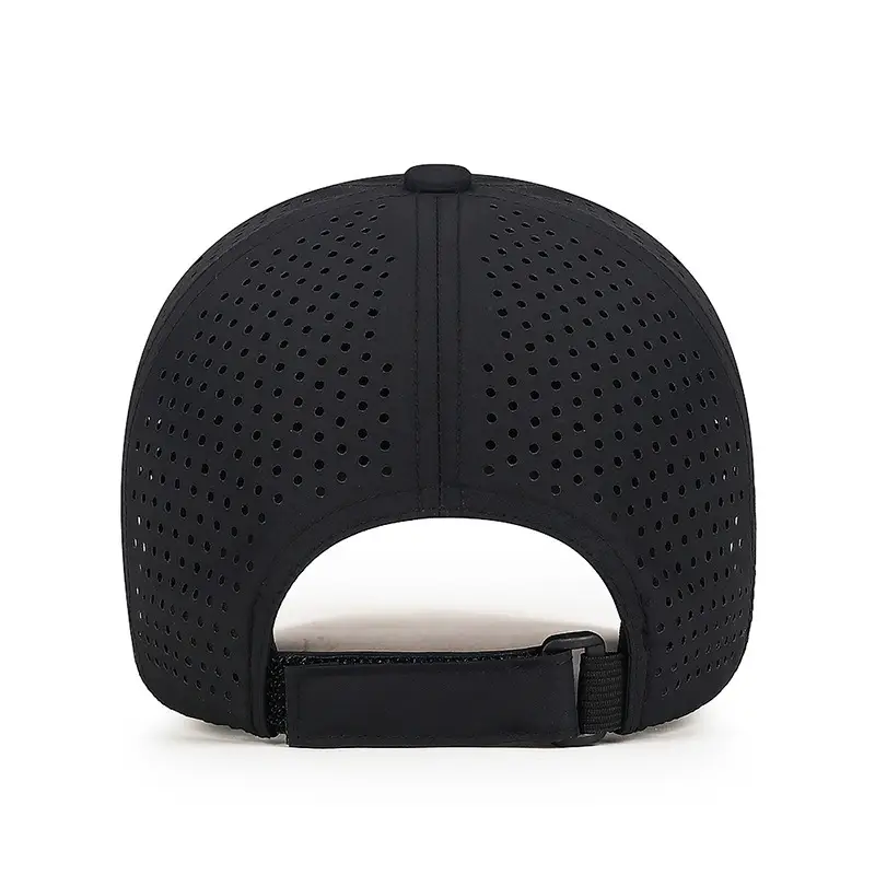 Men Perforated Mesh Baseball Cap Black Summer Sun Protection - Image 9