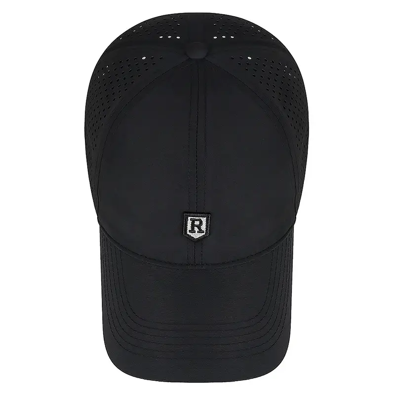 Men Perforated Mesh Baseball Cap Black Summer Sun Protection - Image 10