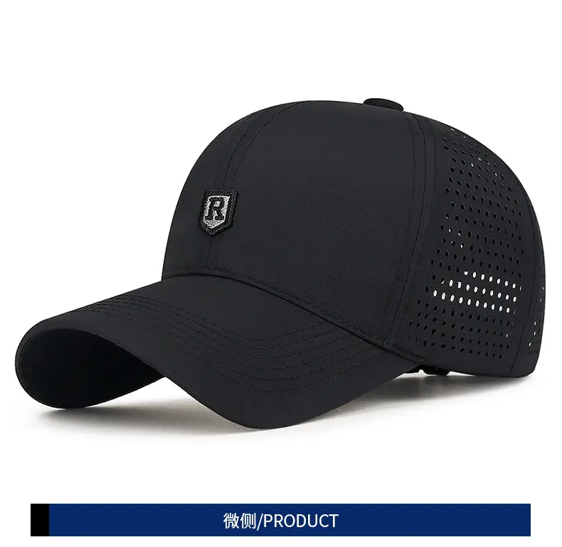 Men Perforated Mesh Baseball Cap Black Summer Sun Protection — feature 6