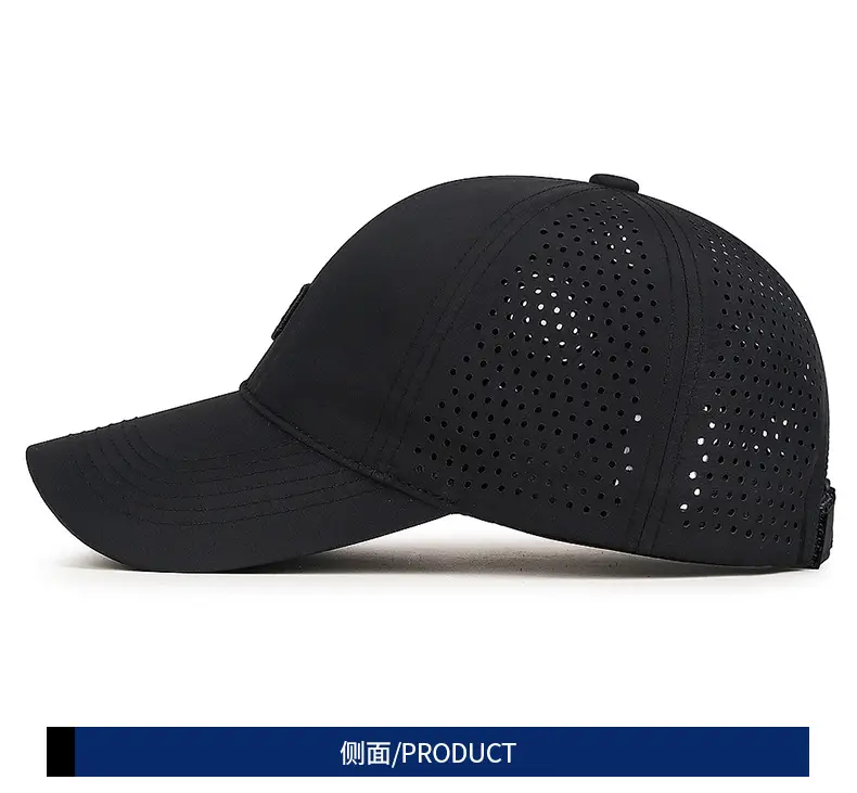 Men Perforated Mesh Baseball Cap Black Summer Sun Protection — feature 7