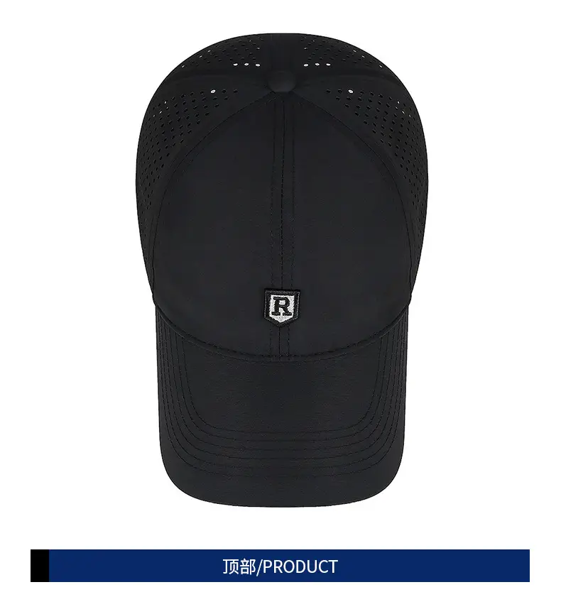 Men Perforated Mesh Baseball Cap Black Summer Sun Protection — feature 9