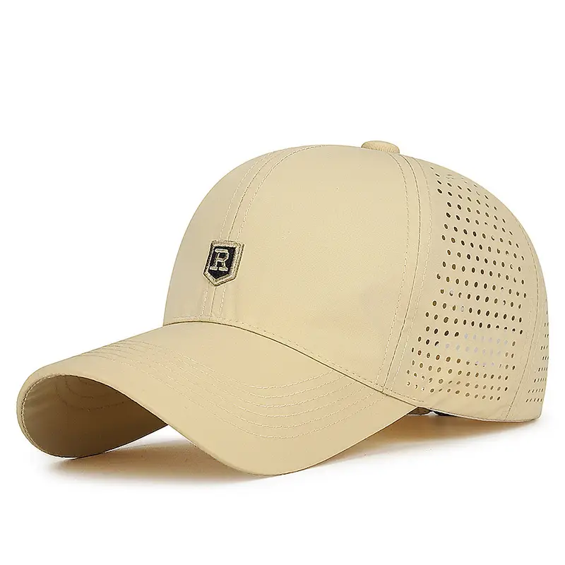 Men Perforated Mesh Baseball Cap Black Summer Sun Protection - Image 5