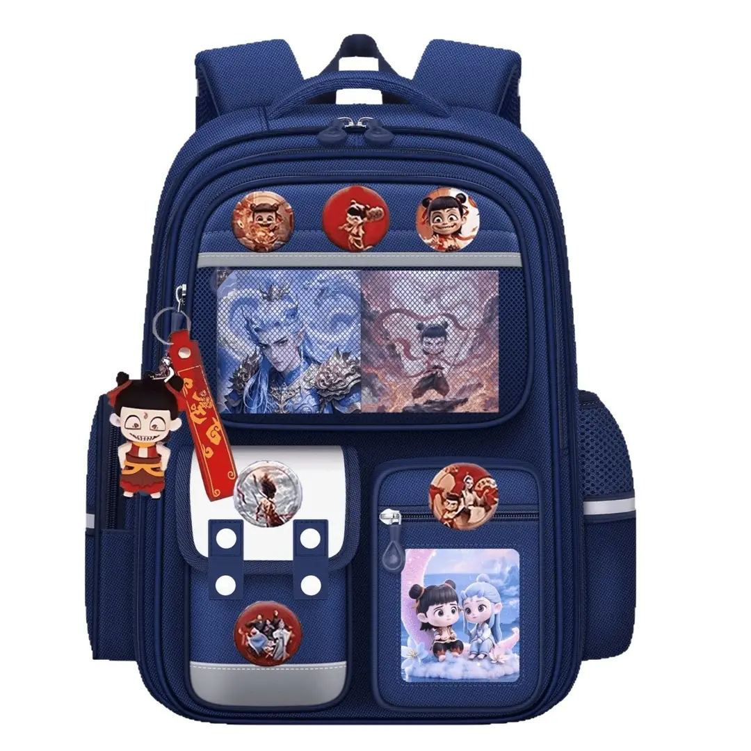 New Nezha Schoolbag Primary School One Two Three Four Five Six Large Capacity Backpack for Girls and Boys Ridge Protection Backpack