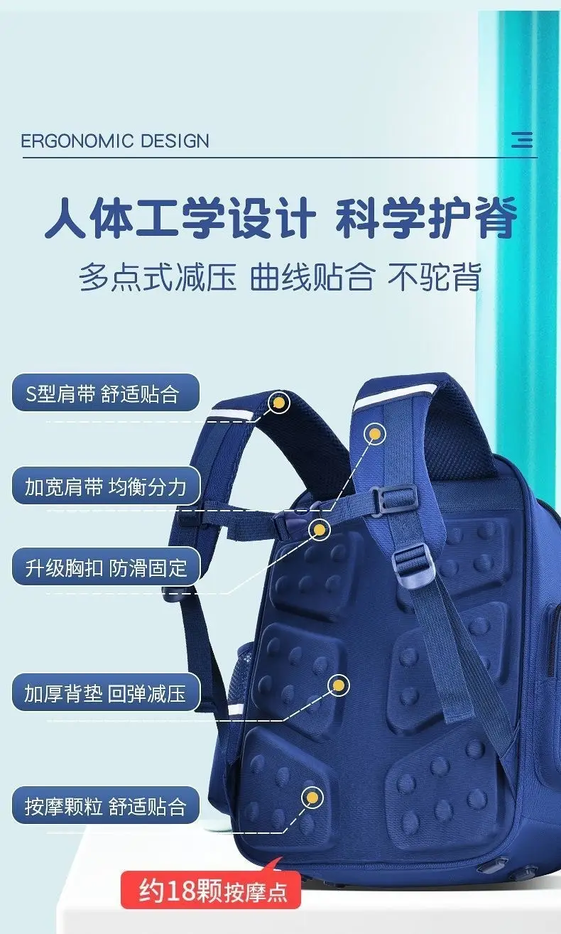 New Nezha Schoolbag Primary School One Two Three Four Five Six Large Capacity Backpack for Girls and Boys Ridge Protection Backpack — feature 6