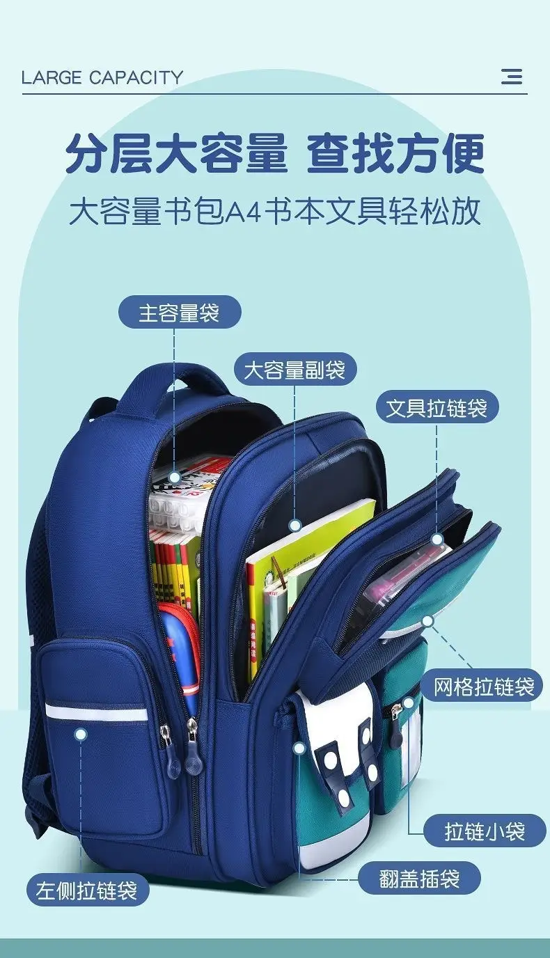 New Nezha Schoolbag Primary School One Two Three Four Five Six Large Capacity Backpack for Girls and Boys Ridge Protection Backpack — feature 9