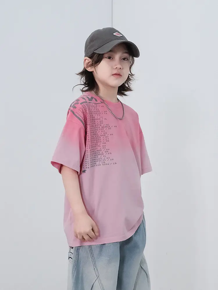 Boys Pink Cotton T-Shirt Summer 2026 - Image 2