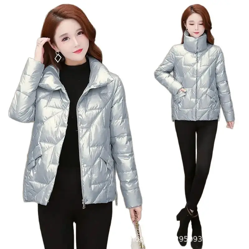 Women Korean Style Black Puffer Coat Plus Size