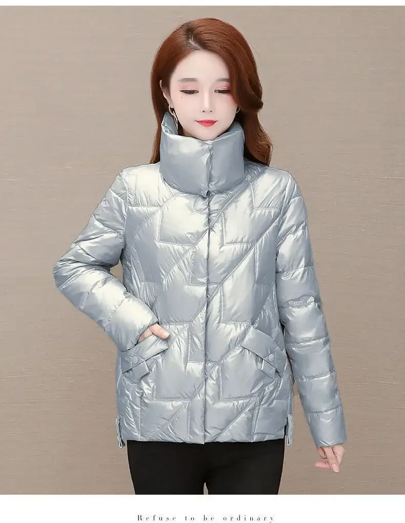 Women Korean Style Black Puffer Coat Plus Size — feature 12