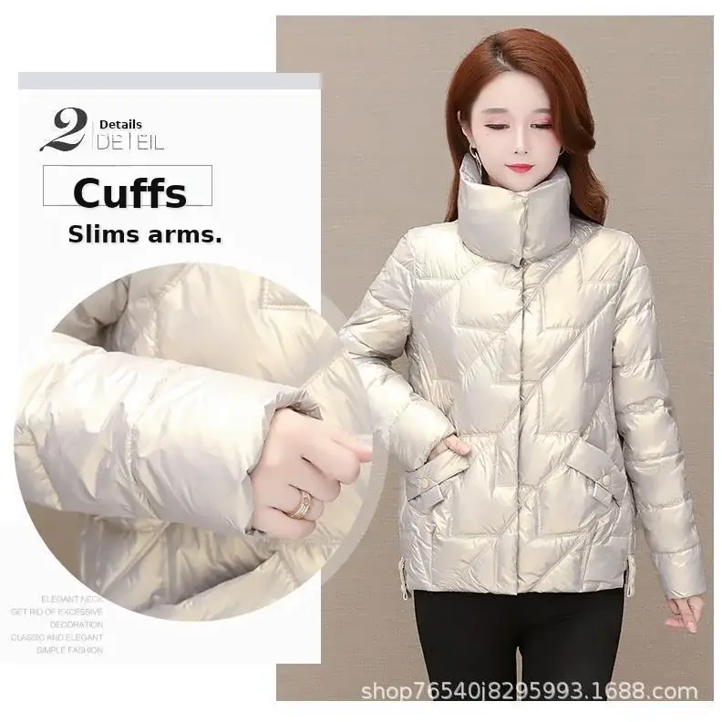 Women Korean Style Black Puffer Coat Plus Size — feature 13