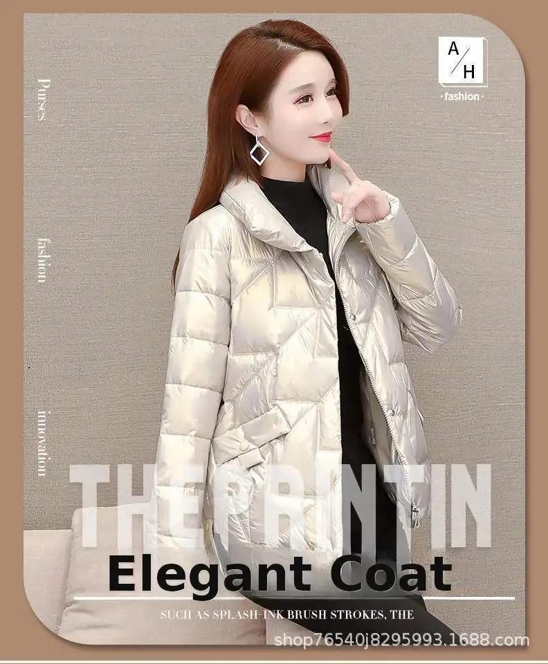 Women Korean Style Black Puffer Coat Plus Size — feature 2
