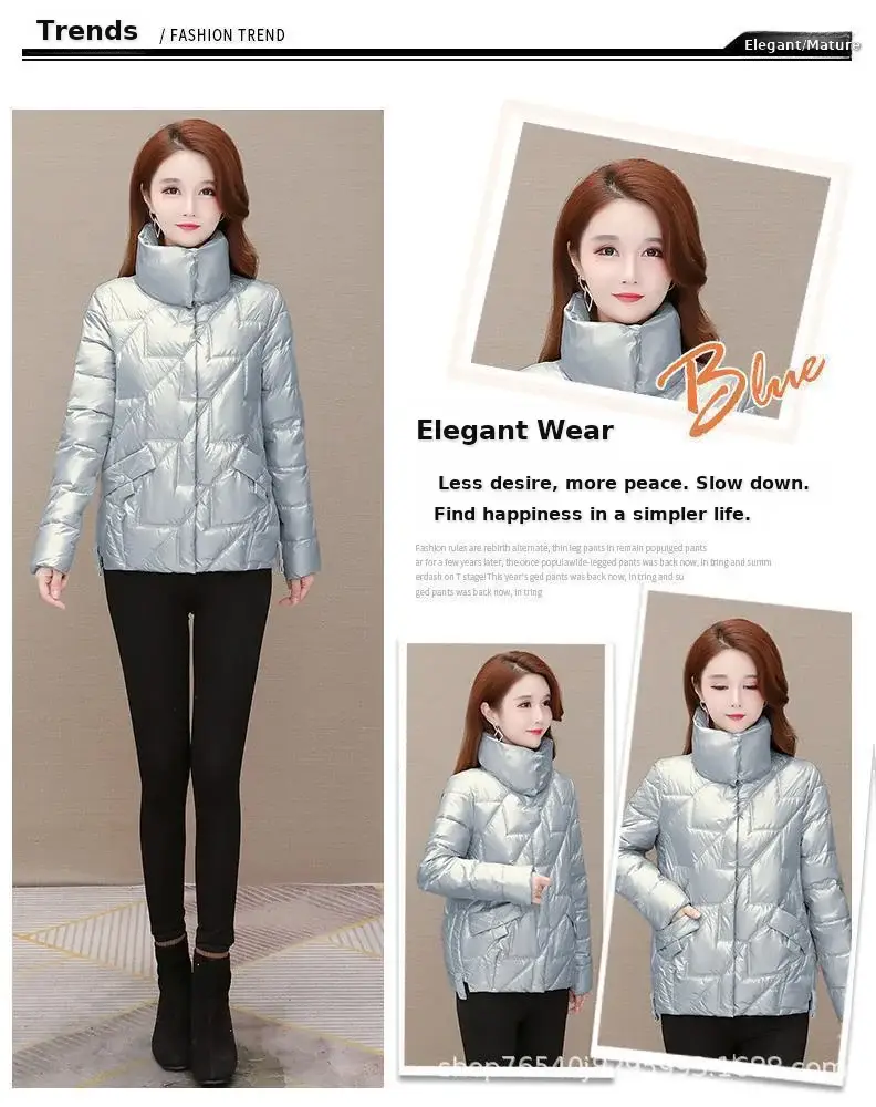 Women Korean Style Black Puffer Coat Plus Size — feature 3