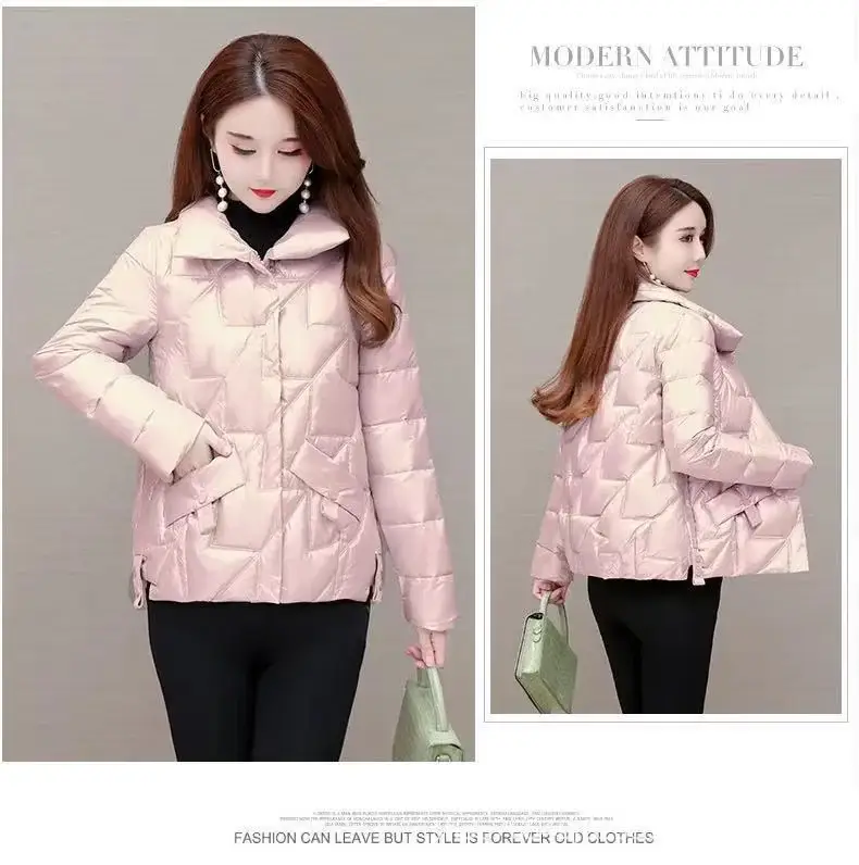 Women Korean Style Black Puffer Coat Plus Size — feature 5