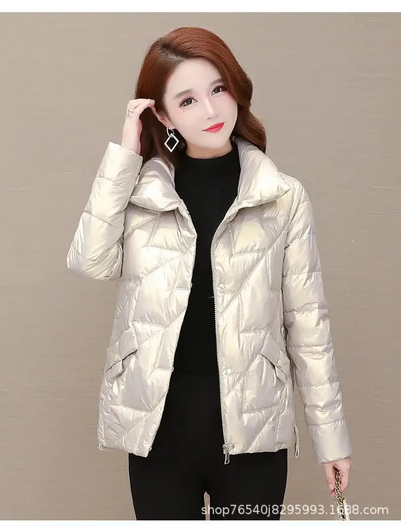 Women Korean Style Black Puffer Coat Plus Size — feature 9