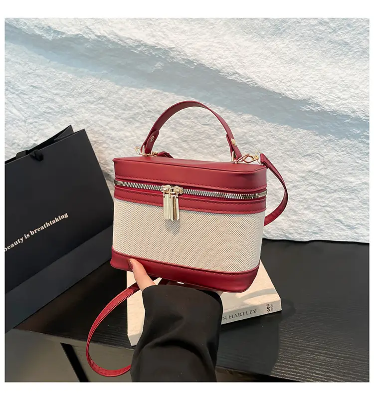 Vintage Brown & White Shoulder Crossbody Bag for Women — feature 40