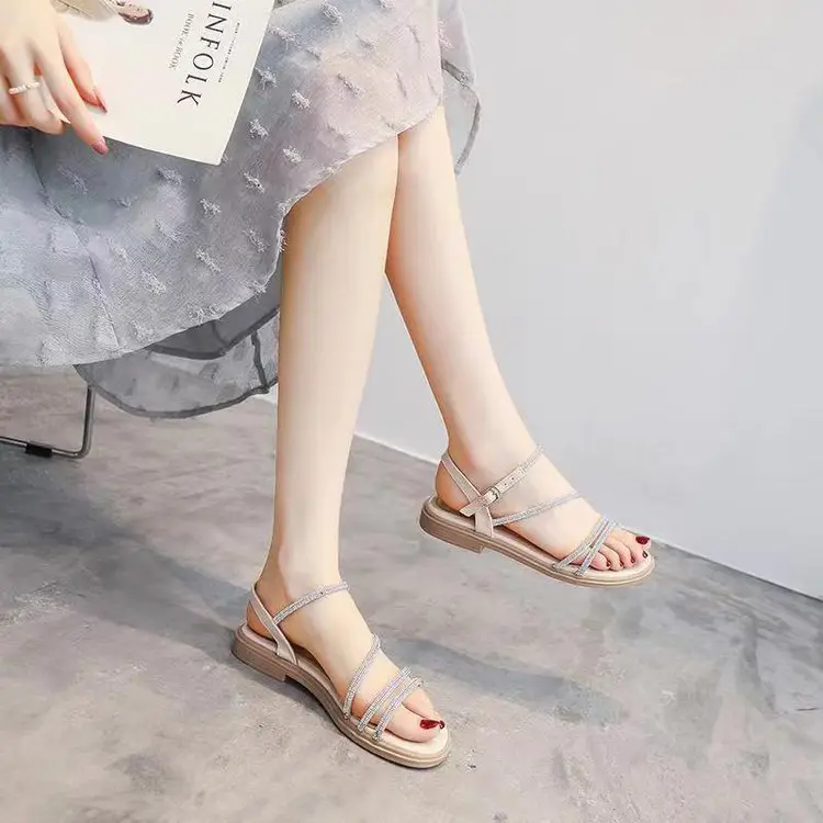 Women's Rhinestone Roman Flat Sandals Summer — feature 6