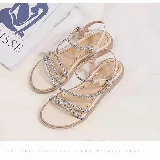 Women's Rhinestone Roman Flat Sandals Summer — feature 9